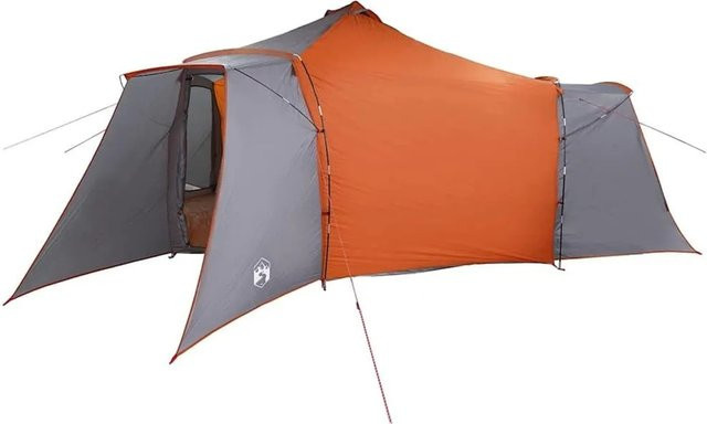 vidaXL Tipi Zelt mit Dach in Grau und Orange, B/T/H: 492 x 492 x 275 cm - Bild 1