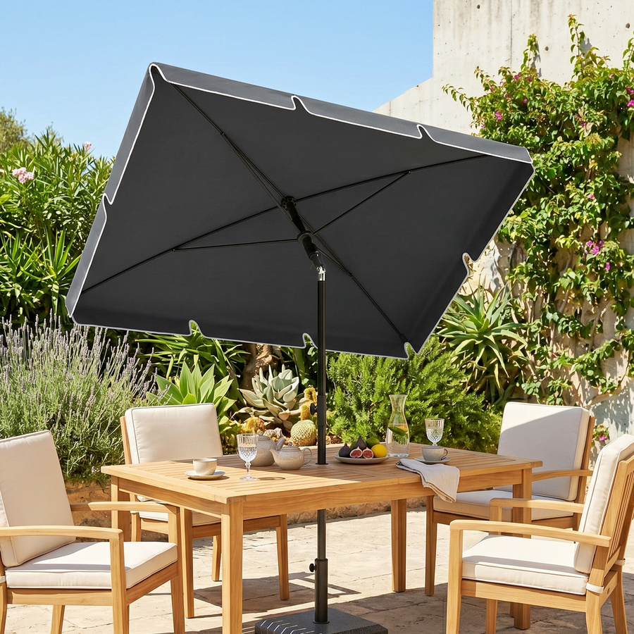 Outsunny Sonnenschirm Grau aus Metall und Polyester B/H/L: 125 x 245 x 200 cm - Bild 2
