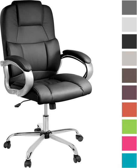 TPFLiving Premium XXL-Bürostuhl DENVER in Schwarz aus Kunstleder mit einer Belastbarkeit bis 210 kg - Bild 1