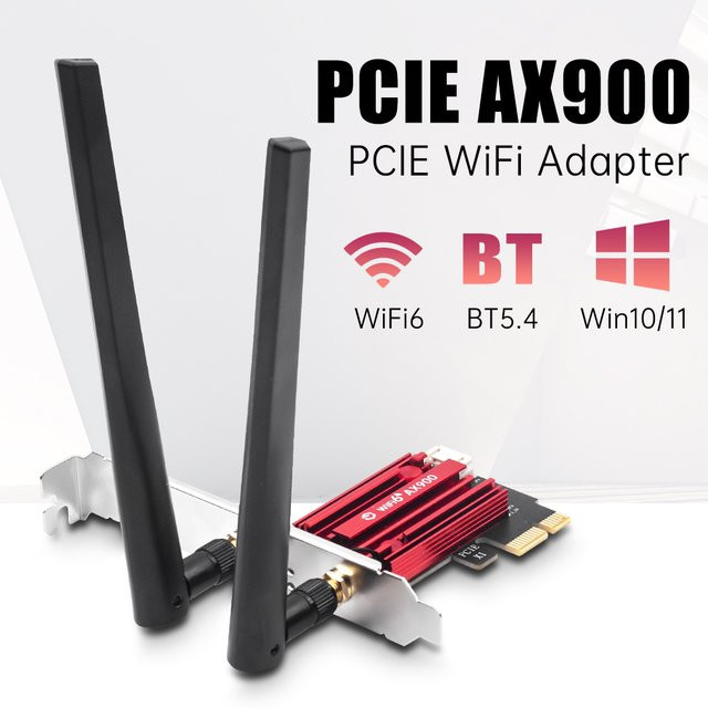 Fenvi WiFi 6 AX900 PCIe WLAN-Adapter mit Bluetooth 5.4, Dualband 2,4 GHz/5 GHz Wireless-Netzwerkkarte für Desktop, kompatibel mit Windows 10/11 - Bild 1