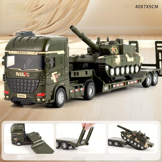 Linyi toy Ingenieur-Sammlungsbausatz Bagger, Transportfahrzeug, grün, ab 4 Jahren - Bild 1