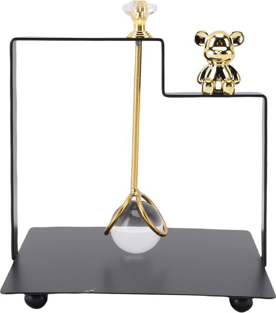 Moderner quadratischer Metall-Serviettenhalter von KONNWEI mit Bären-Dekoration in Schwarz - Bild 1