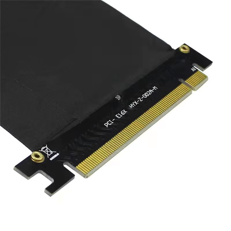 OULLX PCI-E 3.0 16X Grafikkarten-Verlängerungskabel GPU Ribbon Adapter Konverter, Schwarz, Länge: 20 cm - Bild 2