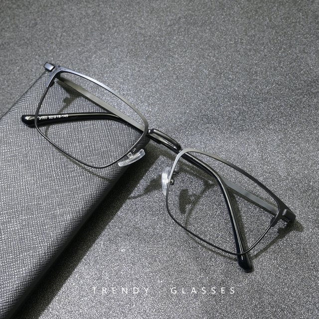 KOCOLIOR Lesebrille, Vollrand, Rechteckig, Titan, Schwarz - Bild 1