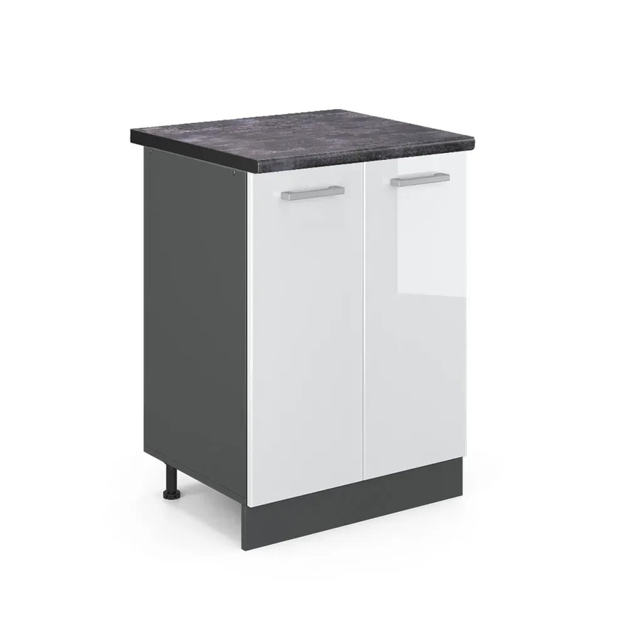 Vicco Küchenunterschrank R-Line Weiß Hochglanz Anthrazit B: 60 cm, T: 60 cm, H: 81,6 cm - Bild 2