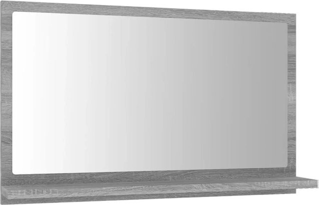 vidaXL Badspiegel in Grau Sonoma aus Holzwerkstoff und Glas, B/H/T: 60 x 37 x 10,5 cm - Bild 1