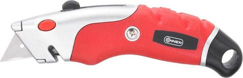 CONNEX Snap-Off Trapezklingen-Messer aus Kunststoff in Silber, Rot und Schwarz mit 18mm Klingenbreite - Bild 1