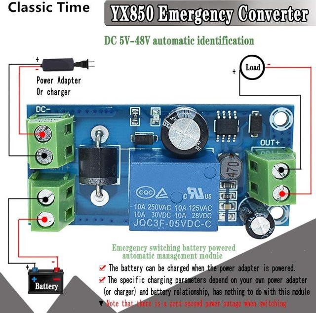 YX850 Universal-Notfallkonverter mit automatischer Umschaltung und Lithium-Batteriemodul für Stromausfall, 5V-48V, Blau - Bild 1