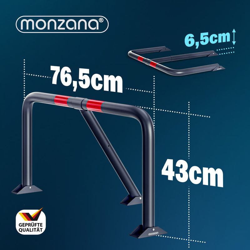 Parkplatzsperre Bogen Monzana aus Stahl in Silber/Grau, B/H/T: 80 x 44 x 47 cm - Bild 2