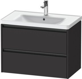 Duravit Waschtischunterschrank Ketho.2 in Graphit Matt mit 2 Schubladen, wandhängend, B/T: 78,4 x 45,5 cm - Bild 1