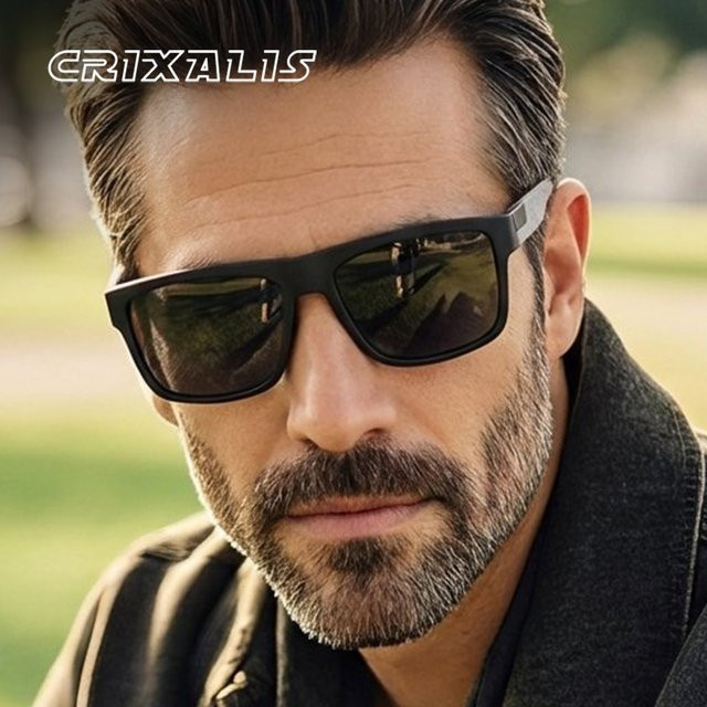 CRIXALIS Sonnenbrille, Vollrand, Quadrat, Herren, Schwarz, Kunststoff - Bild 1