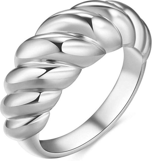 Lucky Star Jewelry Croissant-Kuppelring, vergoldet, Messing, Damen, Ringgröße 12 - Bild 1
