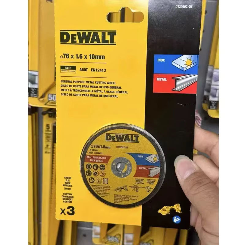 DeWalt DT20592-QZ INOX Bonded Schleiftrennscheibe 76 mm für Multi-Mat-Trennscheiben 3er-Pack - Bild 6