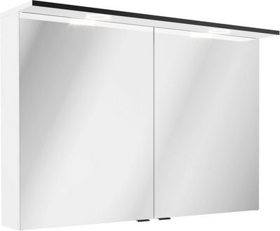FACKELMANN Spiegelschrank Flair mit LED-Beleuchtung und Shaver-Steckdose, 2 Türen, Weiss, B/H/T: 69,6 x 100,2 x 26,5 cm - Bild 1