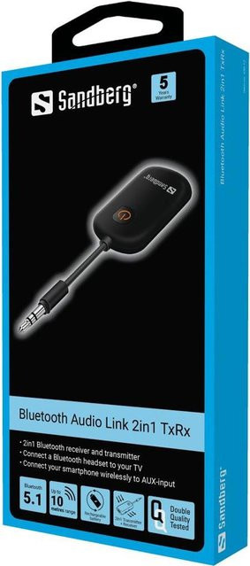 Sandberg 450-12 Bluetooth Empfänger und Sender für Kopfhörer und Headsets in Schwarz - Bild 1