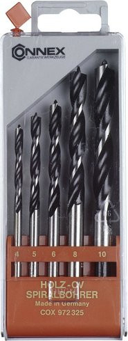 Connex Holz-Spiralbohrer-Satz aus Edelstahl, 5 Stück, silberfarben - Bild 1