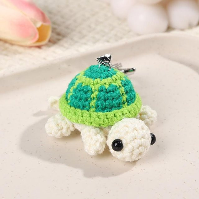Rd lala Taschenanhänger, Schildkröte, handgehäkelt, grün, Unisex - Bild 1