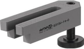AMF Spanneisen 6315V abgesetzt mit Stützschraube für Nut 16 + 18 mm in Grau - Bild 1