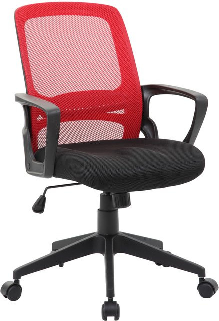 Drehstuhl Raphael von casa NOVA in Rot und Schwarz mit Armlehnen und Rollen - Bild 1