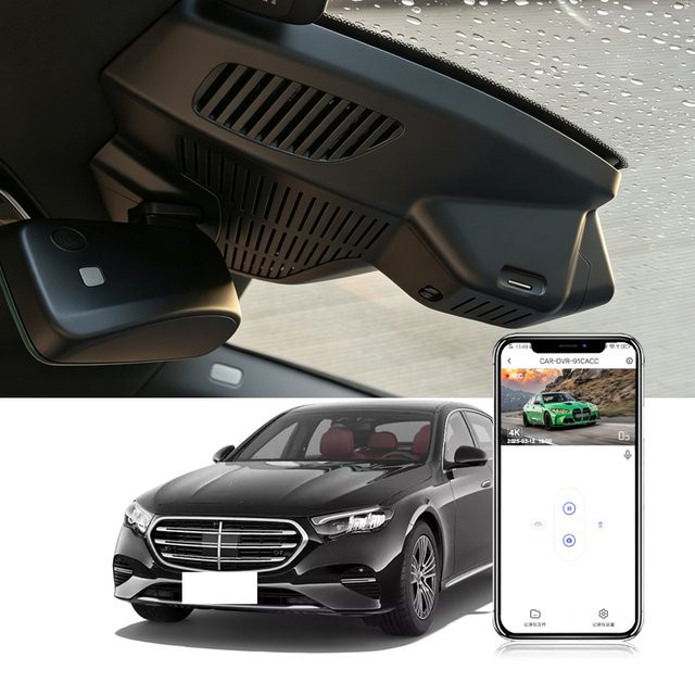 CARBAOHUI 4K UHD Dashcam für Mercedes-Benz E-Klasse W214 in Schwarz mit WiFi APP-Steuerung und Nachtsicht - Bild 1