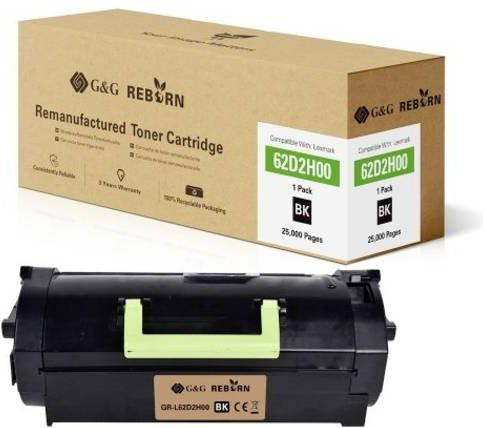 G&G Toner Cartridge Schwarz kompatibel mit Lexmark 622H, remanufactured, 25000 Seiten - Bild 1