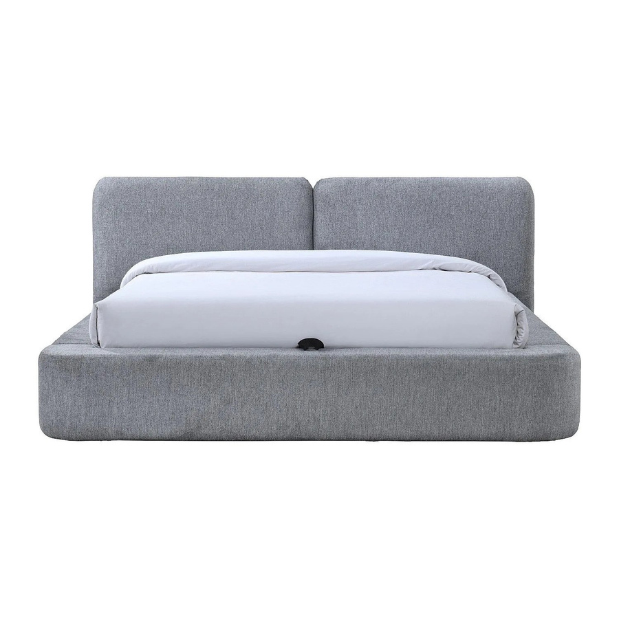 Vente-unique Bett mit Bettkasten Judalo in Grau, B/T/H: 160 x 200 x 90,5 cm (Stoff und MDF) - Bild 2