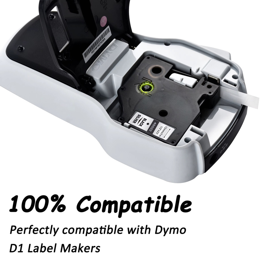 Dymo Labelbänder kompatibel für Labelmanager LM160 210D LM280 PNP, Thermoband in Schwarz oder Silber, Breiten: 6mm, 9mm, 12mm, 19mm, 24mm - Bild 3