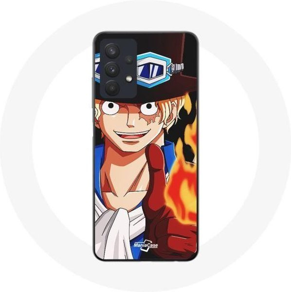 Maniacase Silikon Hülle für Samsung Galaxy A32 5G mit Anime Sabo One Piece Design in Schwarz und Multicolour - Bild 1