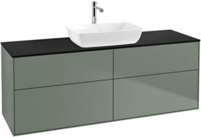 V&B Finion Waschtischunterschrank mit LED-Wandbeleuchtung, Farbe Blau, B/T/H: 160 x 60 cm, lackiert - Bild 1