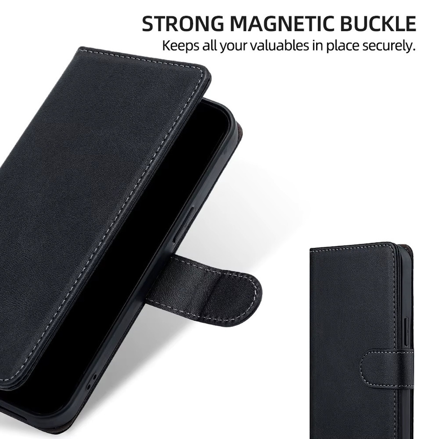 Xiaomi Handyhülle als Brieftasche mit Kartenfächern und Magnetverschluss in Schwarz für Poco M8 Pro M7 M6 M5 Pro M6 Plus M5S - Bild 4