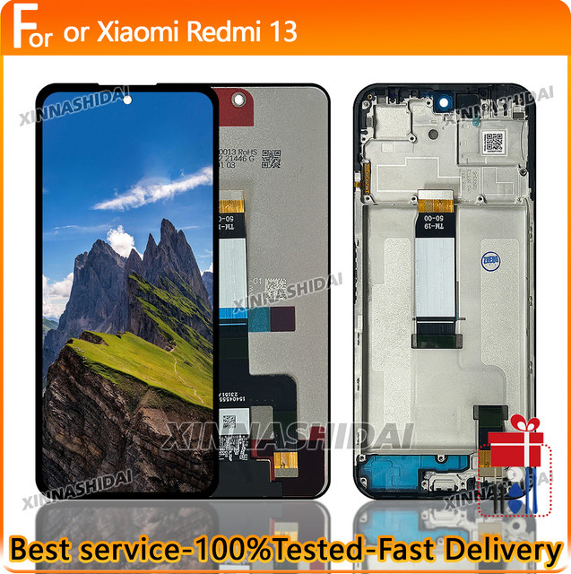 Xiaomi Redmi 13 LCD-Bildschirm mit Touchscreen-Digitizer und Rahmen in Schwarz - Bild 1