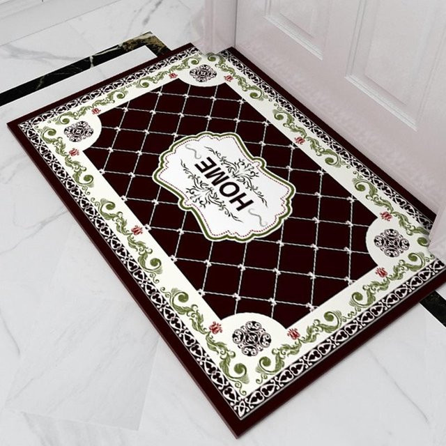 Rutschfeste Badezimmer-Fußmatte aus Polyester in Braun, B/B: 60 x 90 cm - Bild 1