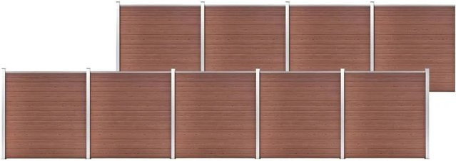 vidaXL Gartenzaun aus WPC und Aluminium in Braun, B: 1564 cm, H: 186 cm - Bild 1
