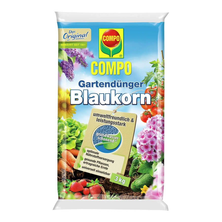 COMPO Blaukorn Gartendünger Slow-Release für Gartenpflanzen 3 kg - Bild 2