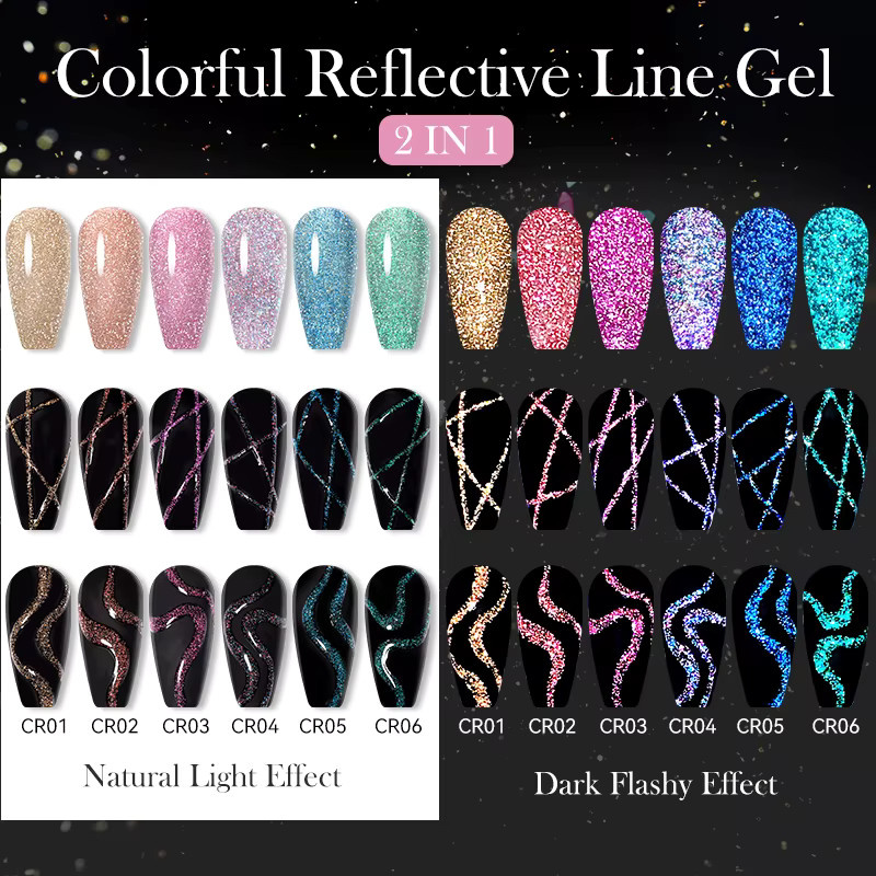 LILYCUTE Glitter Liner Gel, Champagner, 6 x 5 ml, Glänzend - Bild 2