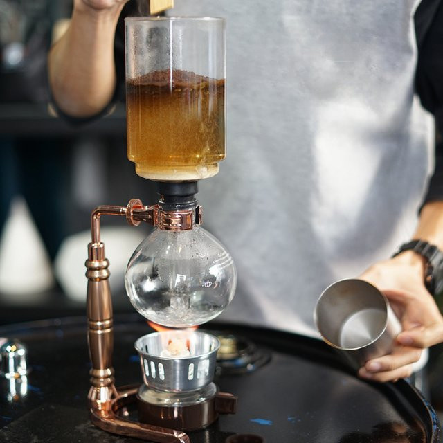JUNBOPRO Siphon-Kaffeemaschine aus Glas für 3 bis 5 Tassen, transparent - Bild 1