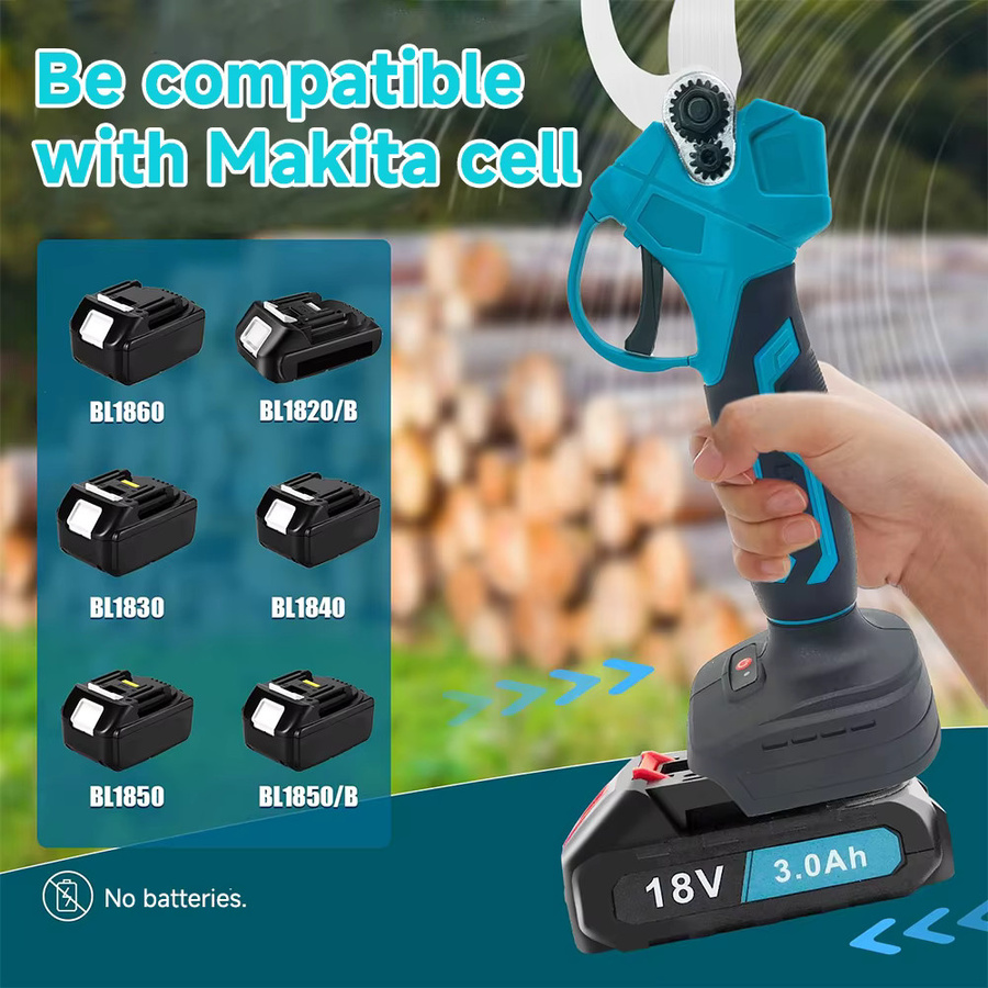 Podofo Bürstenlose elektrische Gartenschere in Blau, wiederaufladbare Gartenschere für Bonsai und Baumschneidewerkzeug, kompatibel mit Makita LXT 18 V Akku - Bild 3
