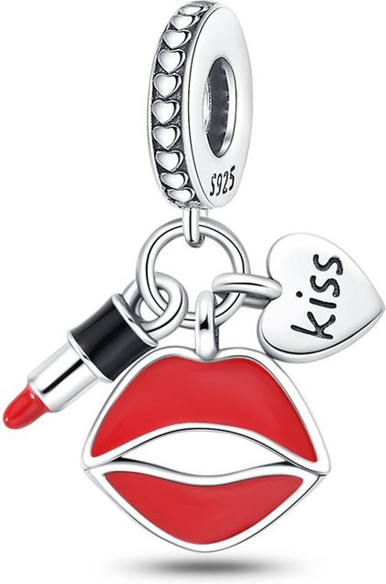 Charm-Perlen-Komponente Lippenstift, Kupfermetall, Weiß, Damen - Bild 1