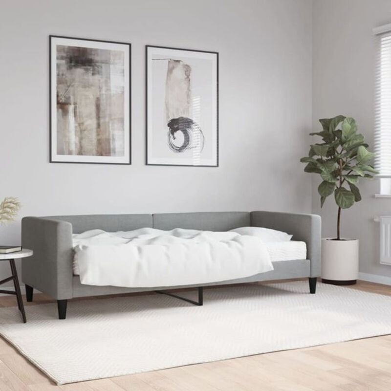 vidaxl Polsterbett Tagesbett mit Matratze aus Stoff und Metall in Grau B/T/H: 80 x 200 cm - Bild 1