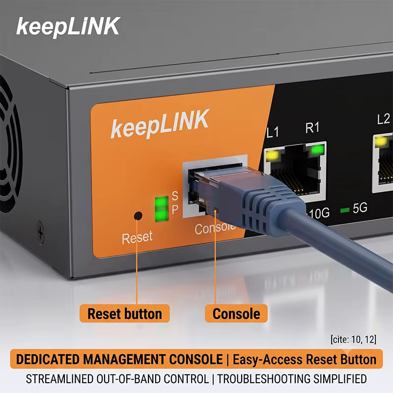 keepLiNK L3 Managed Switch 10G Enterprise Web-Managed Ethernet-Netzwerk-Switch mit 4-Port 10G/2.5G Multi-Gig RJ45 und 4-Port 10G SFP+ in Schwarz - Bild 4