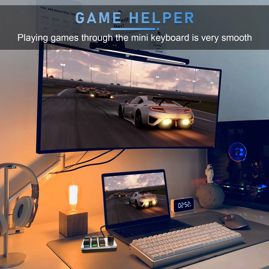 Ammtoo Mini-Makrotastatur mit 6 Tasten und 1 Knopf, programmierbare mechanische RGB Gaming-Tastatur in Weiß - Bild 5