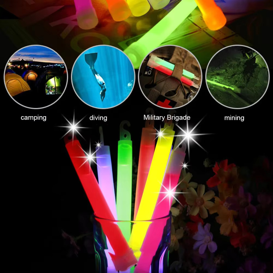 Bunte chemische Leuchtstäbe in RGB-Farben für Party, Camping und Club, 6 Zoll - Bild 4