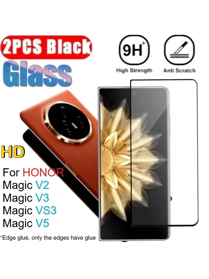 3D Gebogene Schutzfolie aus gehärtetem Glas für Honor Magic V5 V3 V2 VS3 2 V, Transparent, 9H Kratzfest und HD Klarheit - Bild 7