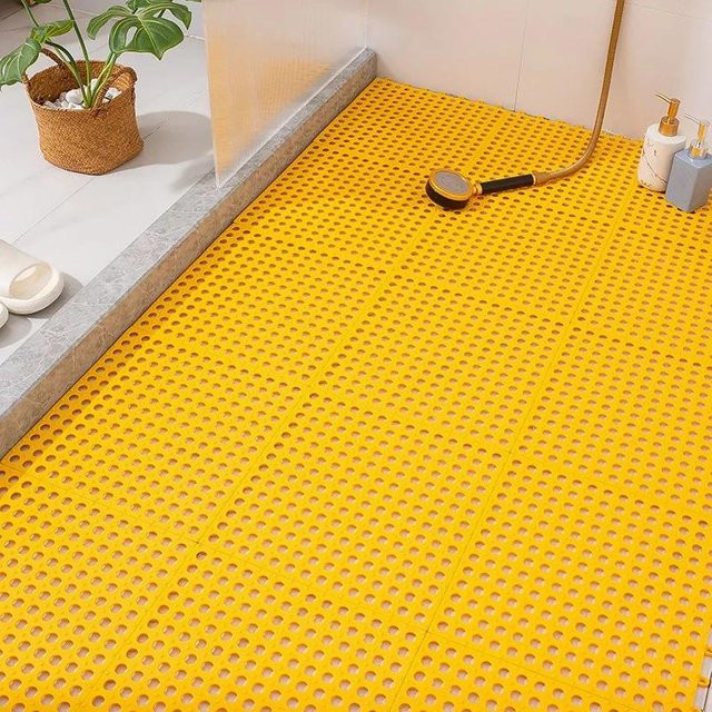 6er Set Serene Homes TPE-Bodenfliesen gelb, rutschfeste Duschmatte zum Spleißen für Outdoor, Pool, Terrasse und Balkon, B/T: 30 x 30 cm - Bild 1