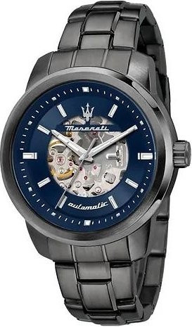 Maserati Herrenuhr, Automatik, Edelstahl, blau, 44 mm - Bild 1