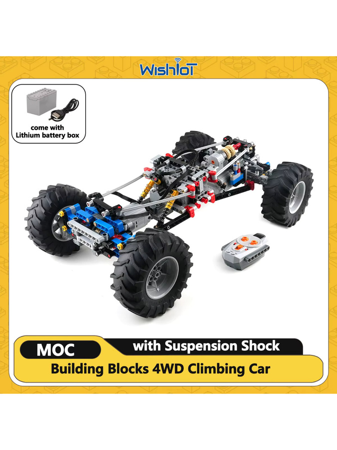 wishiot MOC 4WD 4-Rad-Antriebskletterauto, Geländewagen, ferngesteuert - Bild 6