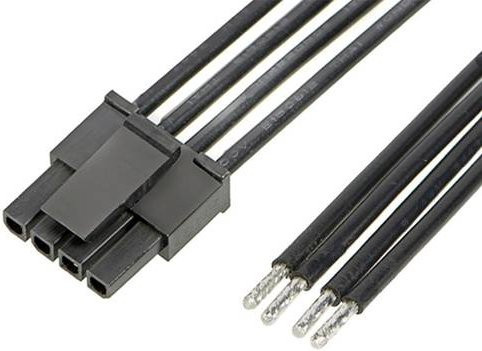 Molex Buchsengehäuse-Kabel mit 4 Polen in Schwarz und Gold (2147512041) - Bild 1