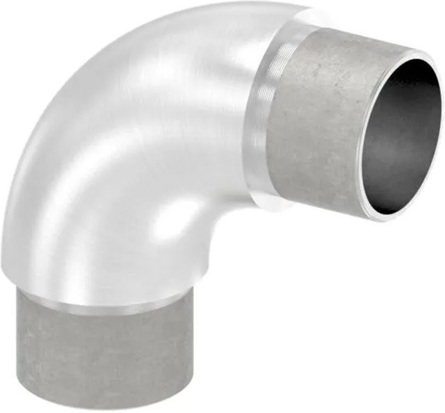 FeNau Rohrbogen 90 Grad aus V2A Edelstahl in Silber für Rohr Ø 33,7 mm x 2,5 mm zum Stecken - Bild 1