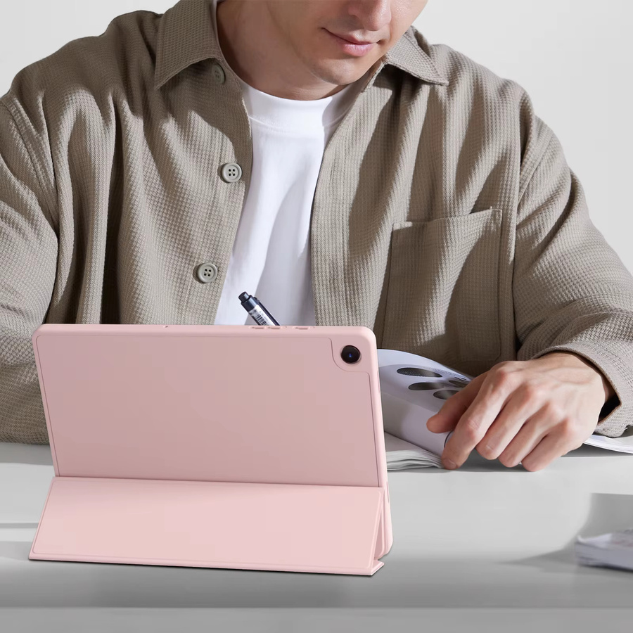 Stoßfeste Schutzhülle aus Leder und Silikon für Samsung Galaxy Tab A11 Plus 11 Zoll und Tab A9 8.7 Zoll in Pink oder Purple - Bild 3