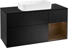 V&B Waschtischunterschrank Finion in Schwarz Lack, Breite: 120 cm, Tiefe: 50,1 cm - Bild 1